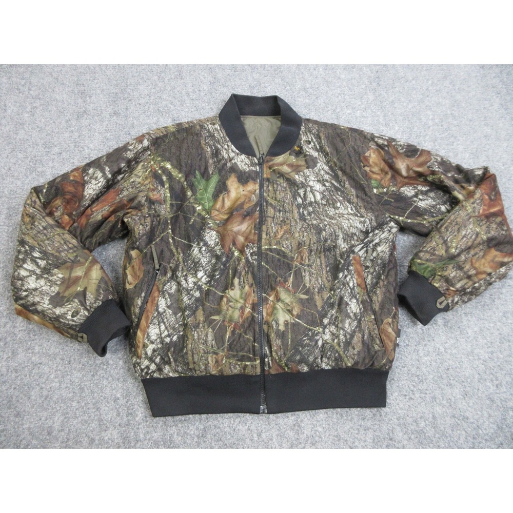 VTG Browning Jacket Mens Medium Brown Mossy Oak Camo Reversible Bomber Hunting